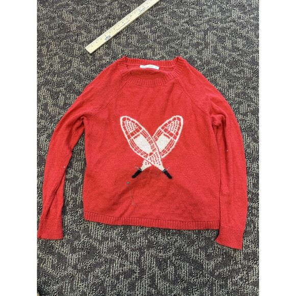 Woolrich Acrylic Mohair‎ Wool Sweater Cardinal Red Snowshoe Women Size XL - Picture 1 of 8